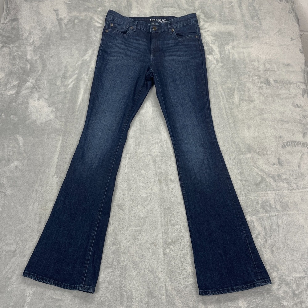 Gap Jeans Womens 6/28R (30x32) Blue Denim Dark Wash Stretch Baby Bootcut Leg